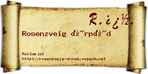 Rosenzveig Árpád névjegykártya